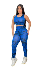 Roupa De Academia Conjunto Calca Leg Tie Die
